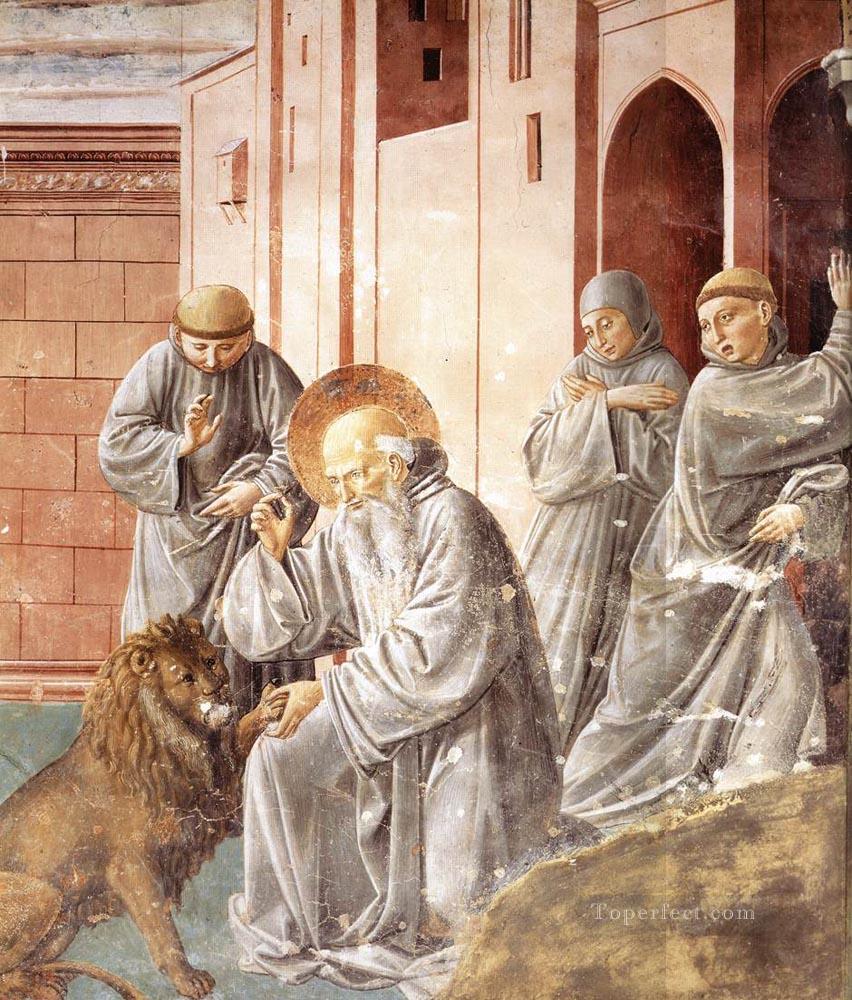 Jerome Pulling a Thorn from a Lions Paw Benozzo Gozzoli Oil Paintings